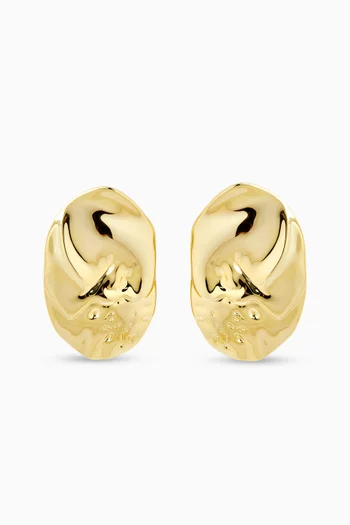 The Granada Disc Earrings in Gold-tone Brass