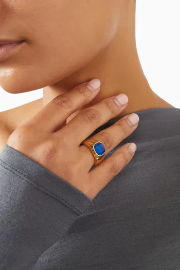 خاتم ذا فالنسيا ستيتمنت نحاس مطلي بلون ذهبي