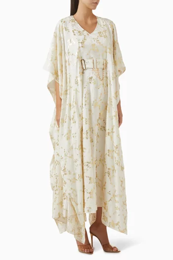 Belted Printed Maxi Dress