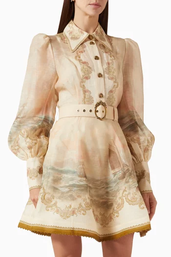 Rebellion Marine Mini Dress in Linen Blend