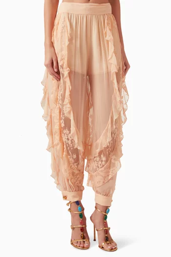 Rebellion Splice Harem Pants in Silk