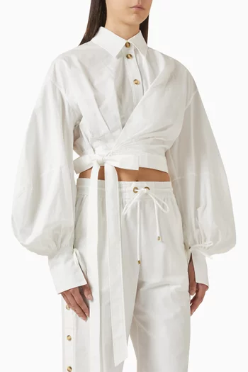 Rebellion Wrap Blouse in Poplin