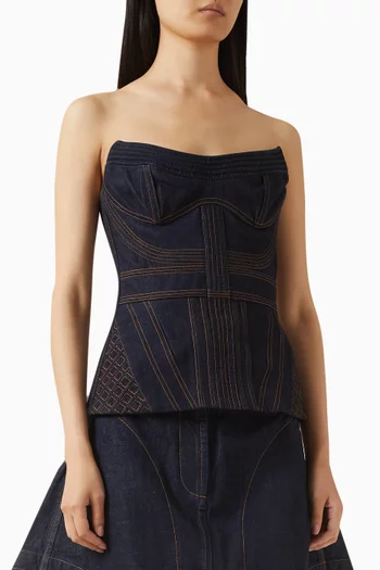 بلوزة بتصميم مشد دينم