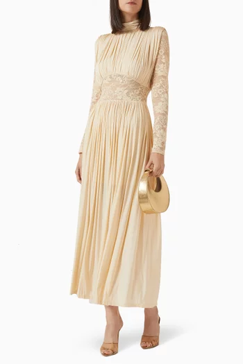 Rebellion Draped Dress in Lace & Jersey