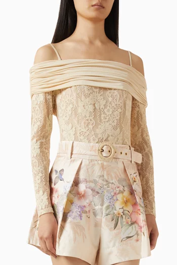 Off-shoulder Bodysuit in Lace