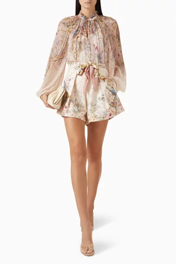 Rebellion Tuck Shorts in Silk Blend