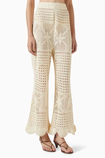 بنطال ويسلي قطن وكروشيه