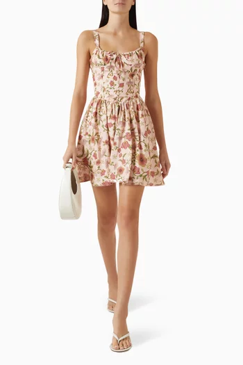 فستان سبرينج قصير مزيج فيسكوز