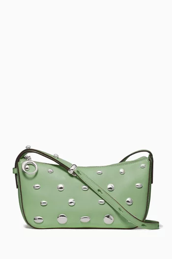 حقيبة كروس هالو مرصعة بحلي جلد