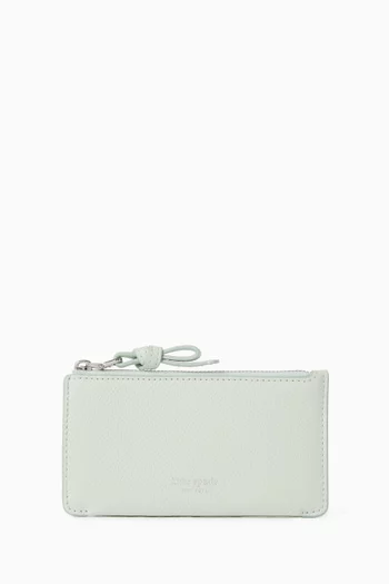 Loop East West Zip Card Case in Leather