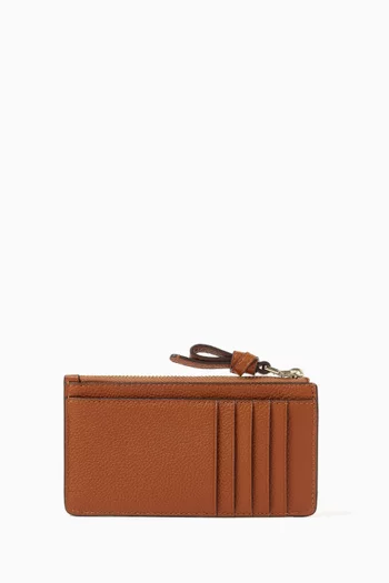 Loop East West Zip Card Case in Leather
