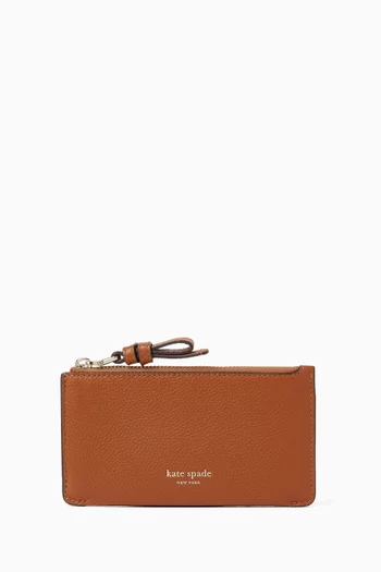 Loop East West Zip Card Case in Leather