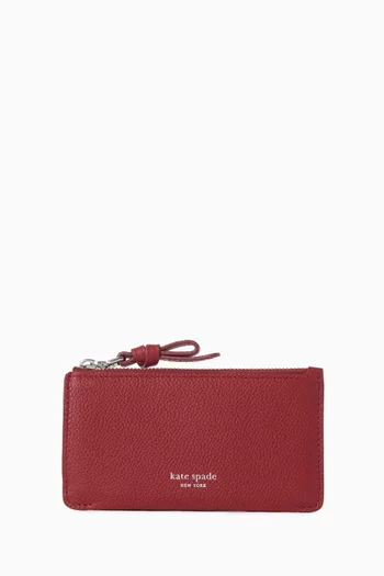 Loop East West Zip Card Case in Leather