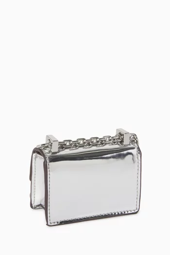 Nano Deco Bag Charm in Metallic Leather