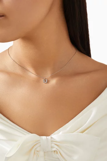 Lucky You Pendant Necklace in Silver-tone Brass