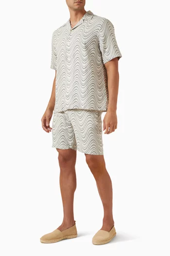Felipe Fibra Print Shorts in Linen