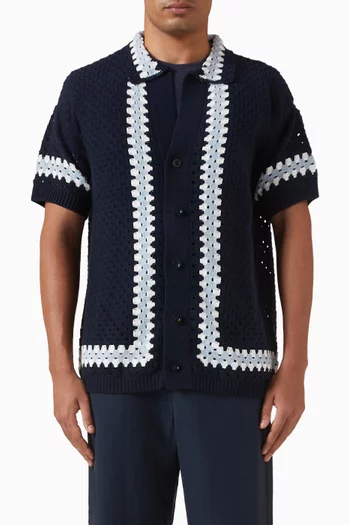 Pinto Crochet Cardigan in Cotton