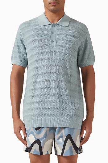 Vidal Jacquard Polo Shirt in Cotton
