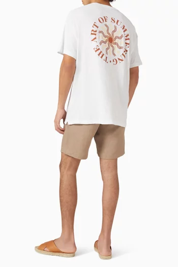 Dinis Printed T-shirt in Cotton & Linen