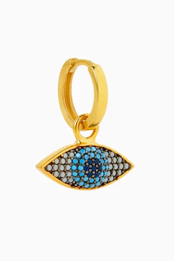 Nazar Single Hoop Earring in 24kt Gold-plated Bronze