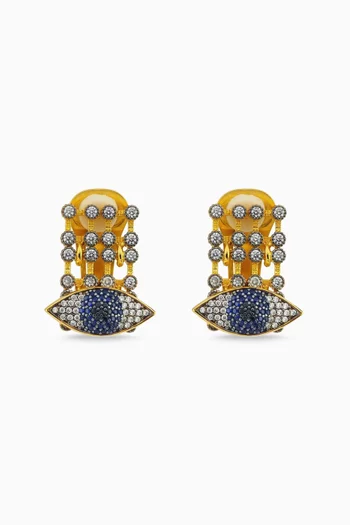 Nazar Capote Mini Clip Earrings in 24kt Gold-plated Bronze