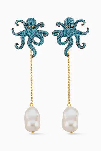 Polpino Pearl Earrings in 24kt Gold-plated Bronze