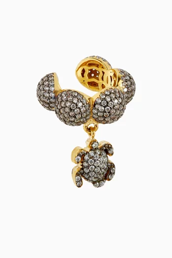 Turtle Maharani Left Ear Cuff in 24kt Gold-plated Bronze