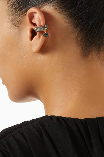 Evil Eye Maharani Left Ear Cuff in 24kt Gold-plated Bronze
