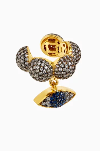 Evil Eye Maharani Left Ear Cuff in 24kt Gold-plated Bronze