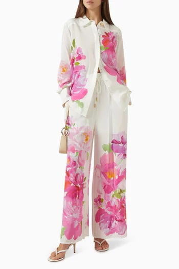 Atomic Printed Pants in Silk