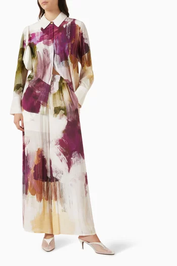 Atomic Printed Pants in Silk