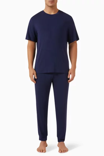 طقم بيجاما هنري بأكمام قصيرة وبنطال تينسيل مودال