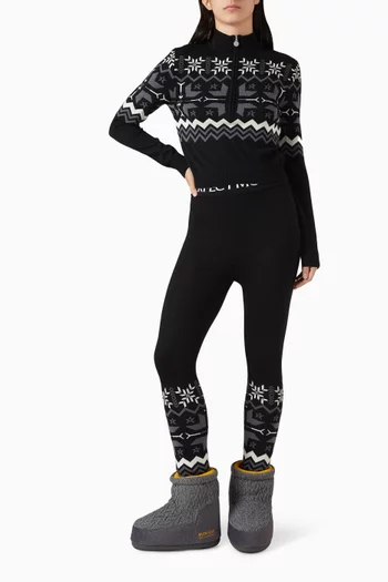 سترة نورديك بسحّاب قصير صوف مارينو