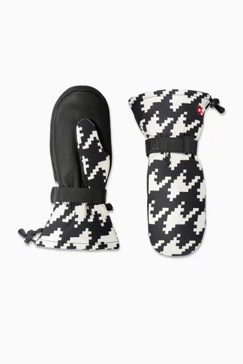 Davos Houndstooth Mitts