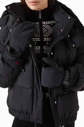 Davos Houndstooth Mitts