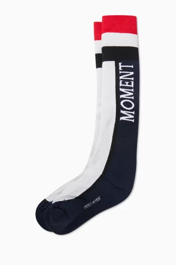Logo Ski Socks in Merino Wool Blend