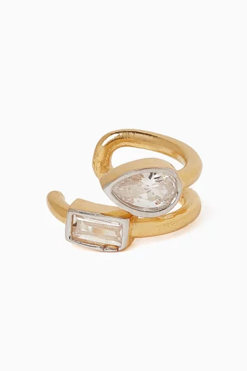 قرط منفرد وورث إت بتصميم محيط بالأذن فضة إسترلينية مطلية ذهب عيار 24