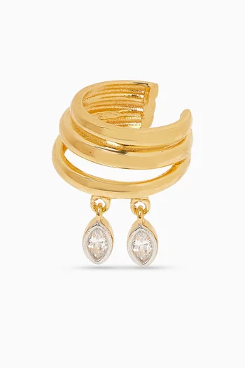 'My Day' Single Ear Cuff in 24kt Gold-plated Sterling Silver