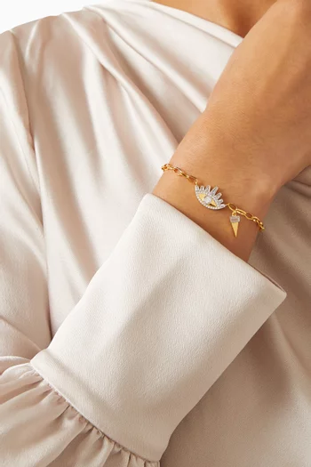 Evil Eye Bracelet in 24kt Gold-plated Sterling Silver