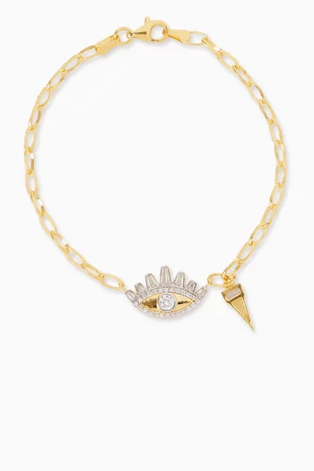Evil Eye Bracelet in 24kt Gold-plated Sterling Silver