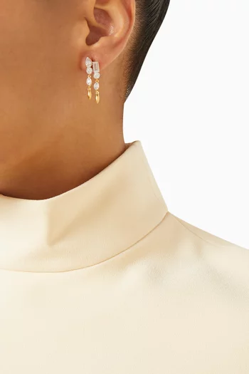 أقراط إيفوريا فضة إسترلينية مطلية ذهب عيار 24