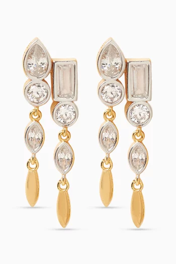 أقراط إيفوريا فضة إسترلينية مطلية ذهب عيار 24