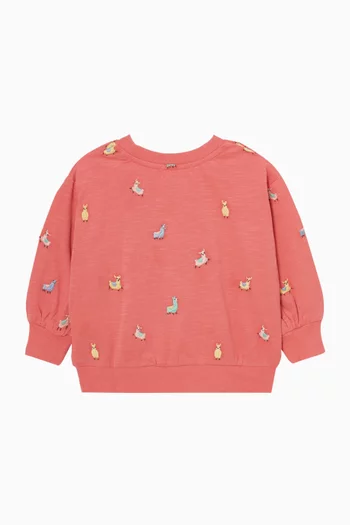 Llama Windcheater Sweatshirt in Organic Cotton