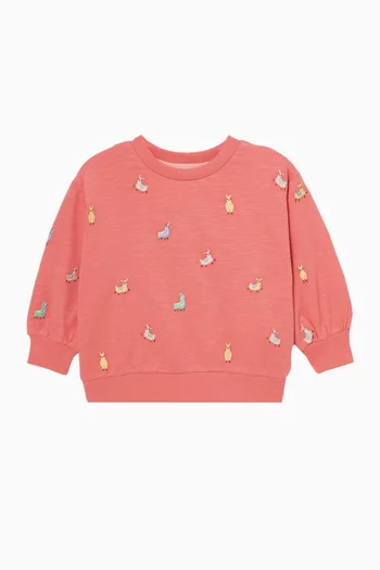 Llama Windcheater Sweatshirt in Organic Cotton