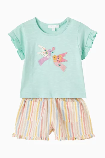 Swallow Ruffle T-shirt in Organic Cotton