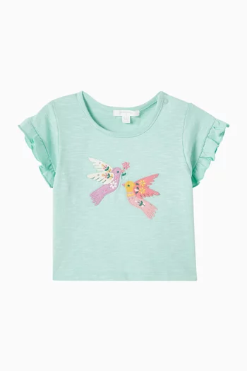Swallow Ruffle T-shirt in Organic Cotton