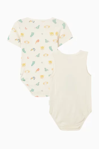 Graphic-print Bodysuits, Pack of 2