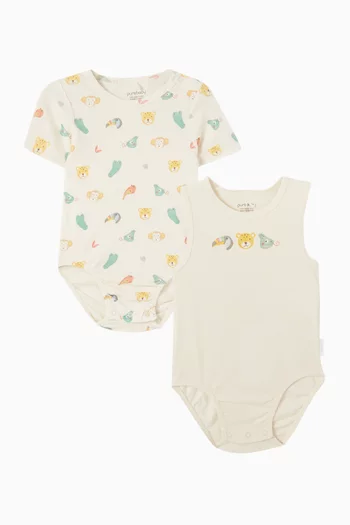 Graphic-print Bodysuits, Pack of 2