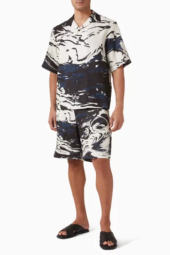 شورت منتجعات لركوب الأمواج بتصميم قماشي