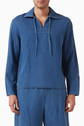 قميص برباط في الأمام دينم